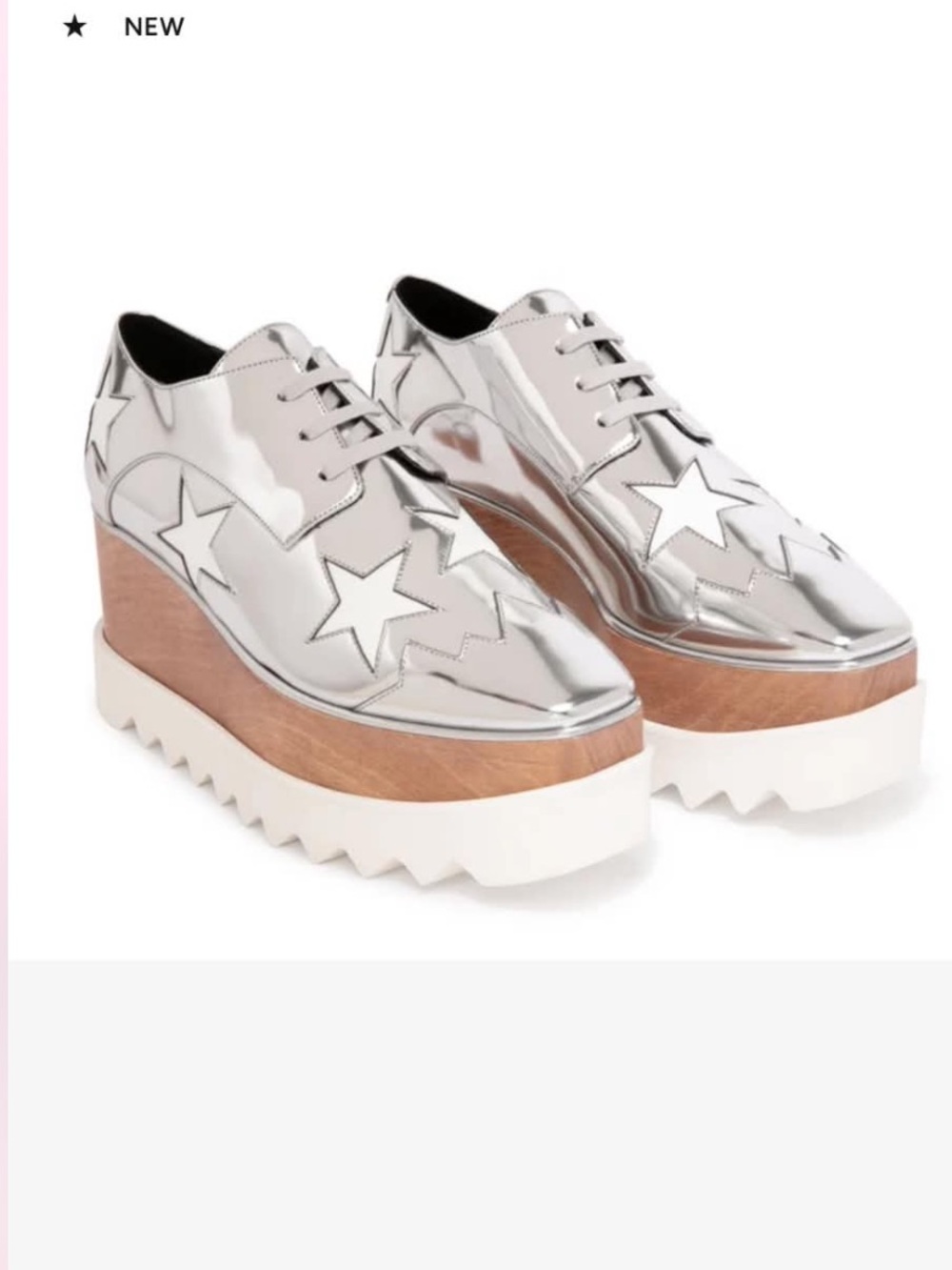Stella McCartney Elyse Stars Mirror Lace Up Platforms